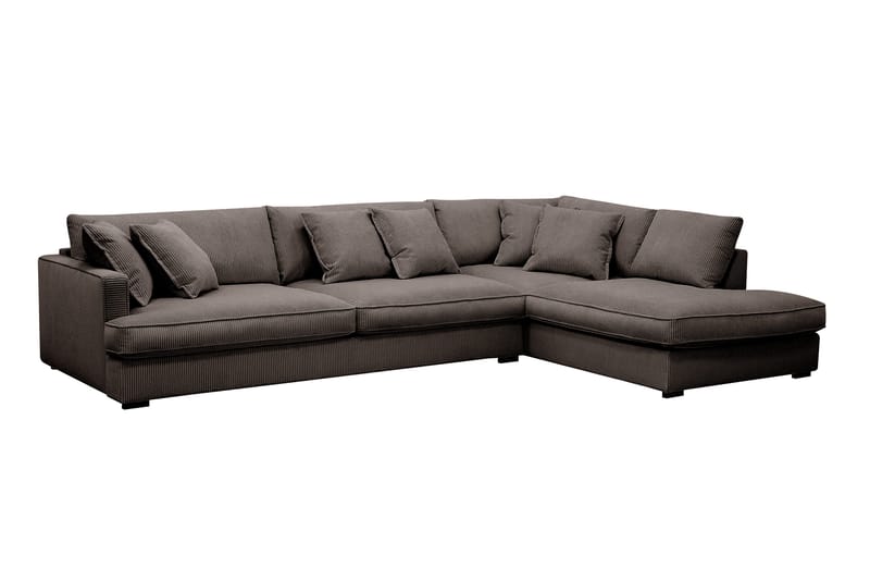 Rossita Lyx 4-sits Högervänd L-formad Extra Djup Schäslongsoffa i Manchester - Mörkgrå Manchester - Möbler - Soffa - Divansoffor & schäslongsoffa