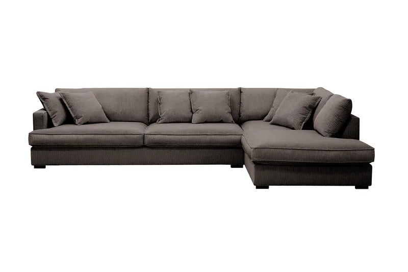 Rossita Lyx 4-sits Högervänd L-formad Extra Djup Schäslongsoffa i Manchester - Mörkgrå Manchester - Möbler - Soffa - Divansoffor & schäslongsoffa
