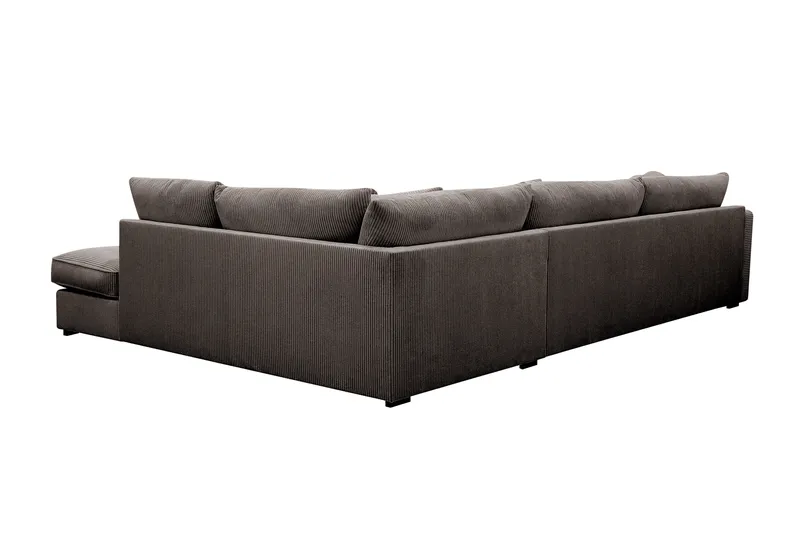 Rossita Lyx 4-sits Högervänd L-formad Extra Djup Schäslongsoffa i Manchester - Mörkgrå Manchester - Möbler - Soffa - Divansoffor & schäslongsoffa