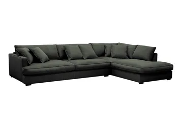 Rossita Lyx 4-sits Högervänd L-formad Extra Djup Schäslongsoffa i Manchester - Mörkgrön Manchester - Möbler - Soffa - Divansoffor & schäslongsoffa