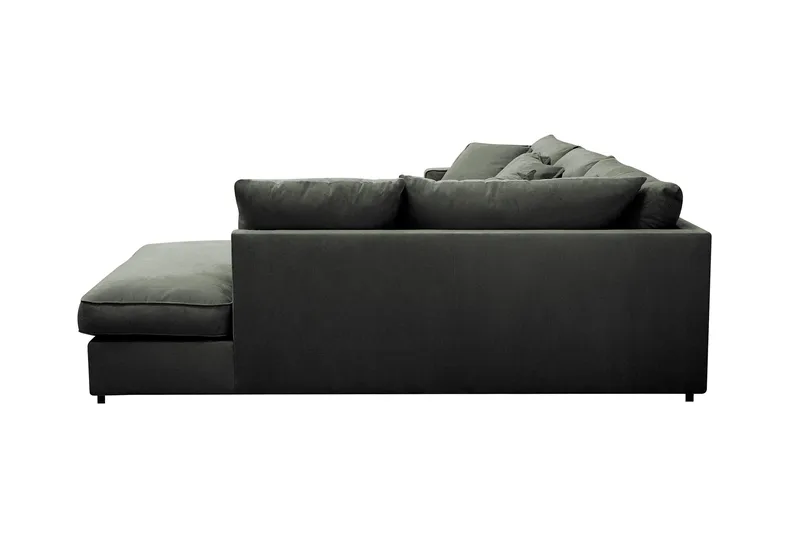Rossita Lyx 4-sits Högervänd L-formad Extra Djup Schäslongsoffa i Manchester - Mörkgrön Manchester - Möbler - Soffa - Divansoffor & schäslongsoffa