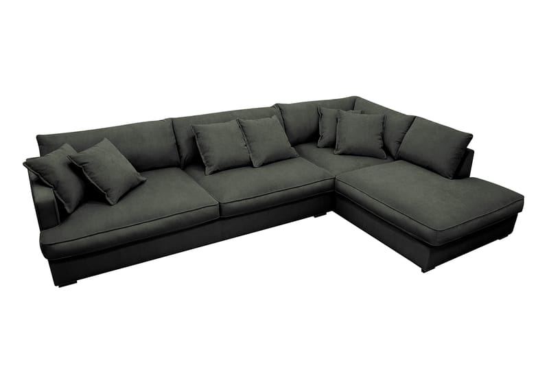 Rossita Lyx 4-sits Högervänd L-formad Extra Djup Schäslongsoffa i Manchester - Mörkgrön Manchester - Möbler - Soffa - Divansoffor & schäslongsoffa
