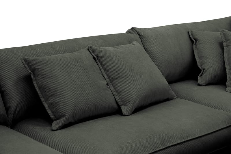 Rossita Lyx 4-sits Högervänd L-formad Extra Djup Schäslongsoffa i Manchester - Mörkgrön Manchester - Möbler - Soffa - Divansoffor & schäslongsoffa