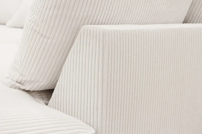 Rossita Lyx 4-sits Högervänd L-formad Extra Djup Schäslongsoffa i Manchester - Offwhite - Möbler - Soffa - Divansoffor & schäslongsoffa