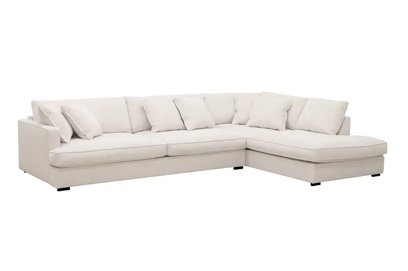 Rossita Lyx 4-sits Högervänd L-formad Extra Djup Schäslongsoffa i Manchester - Offwhite - Möbler - Soffa - Divansoffor & schäslongsoffa