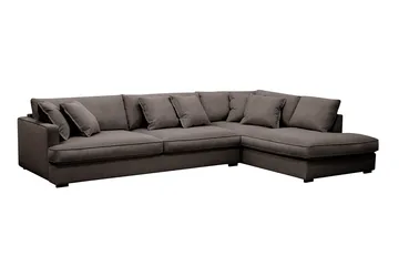 Rossita Lyx 4-sits Högervänd L-formad Extra Djup Schäslongsoffa i Manchester - Taupe - Möbler - Soffa - Divansoffor & schäslongsoffa