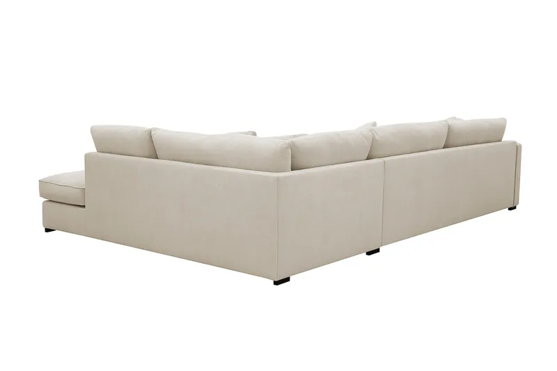 Rossita Lyx 4-sits Högervänd L-formad Extra Djup Schäslongsoffa i Tyg - Beige Tyg - Möbler - Soffa - Divansoffor & schäslongsoffa