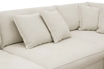 Rossita Lyx 4-sits Högervänd L-formad Extra Djup Schäslongsoffa i Tyg - Beige Tyg - Möbler - Soffa - Divansoffor & schäslongsoffa