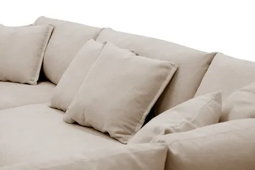 Rossita Lyx 4-sits Högervänd L-formad Extra Djup Schäslongsoffa i Tyg - Beige Tyg - Möbler - Soffa - Divansoffor & schäslongsoffa