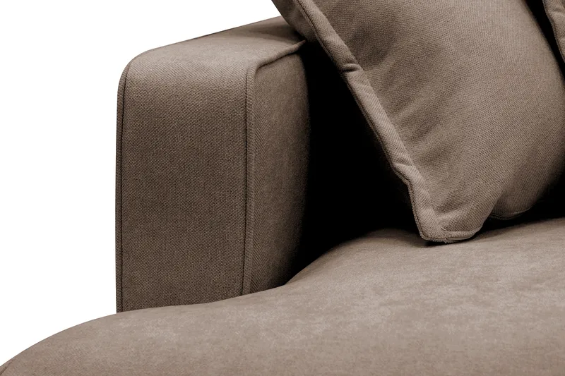 Rossita Lyx 4-sits Högervänd L-formad Extra Djup Schäslongsoffa i Tyg - Brun Tyg - Möbler - Soffa - Divansoffor & schäslongsoffa