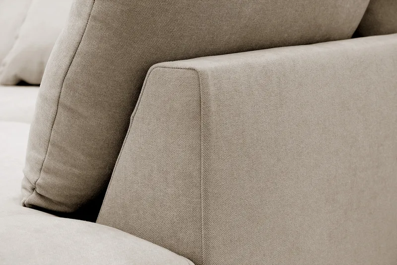 Rossita Lyx 4-sits Högervänd L-formad Extra Djup Schäslongsoffa i Tyg - Brun Tyg - Möbler - Soffa - Divansoffor & schäslongsoffa