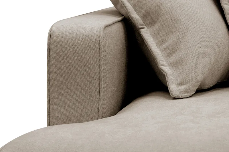 Rossita Lyx 4-sits Högervänd L-formad Extra Djup Schäslongsoffa i Tyg - Brun Tyg - Möbler - Soffa - Divansoffor & schäslongsoffa