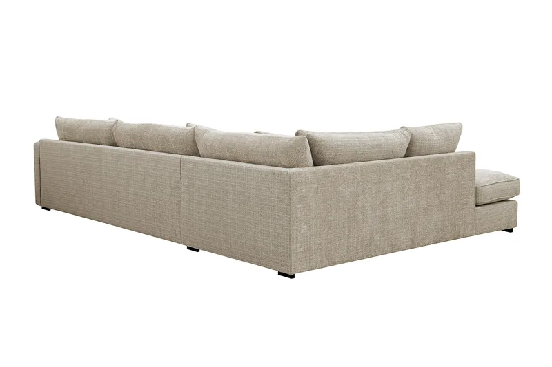 Rossita Lyx 4-sits Vänstervänd L-formad Extra Djup Schäslongsoffa i Chenille - Beige Chenille - Möbler - Soffa - Divansoffor & schäslongsoffa