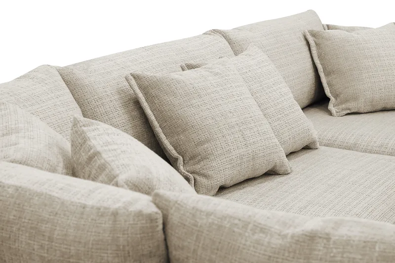Rossita Lyx 4-sits Vänstervänd L-formad Extra Djup Schäslongsoffa i Chenille - Beige Chenille - Möbler - Soffa - Divansoffor & schäslongsoffa