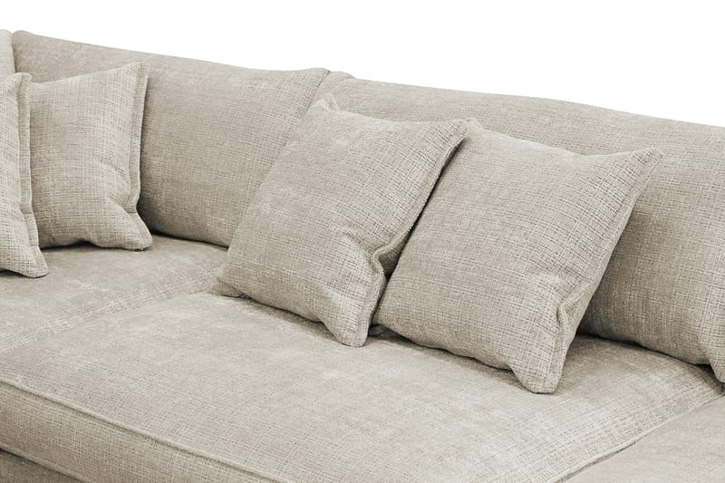 Rossita Lyx 4-sits Vänstervänd L-formad Extra Djup Schäslongsoffa i Chenille - Beige Chenille - Möbler - Soffa - Divansoffor & schäslongsoffa