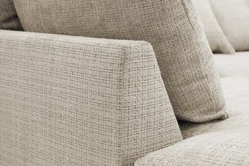 Rossita Lyx 4-sits Vänstervänd L-formad Extra Djup Schäslongsoffa i Chenille - Beige Chenille - Möbler - Soffa - Divansoffor & schäslongsoffa