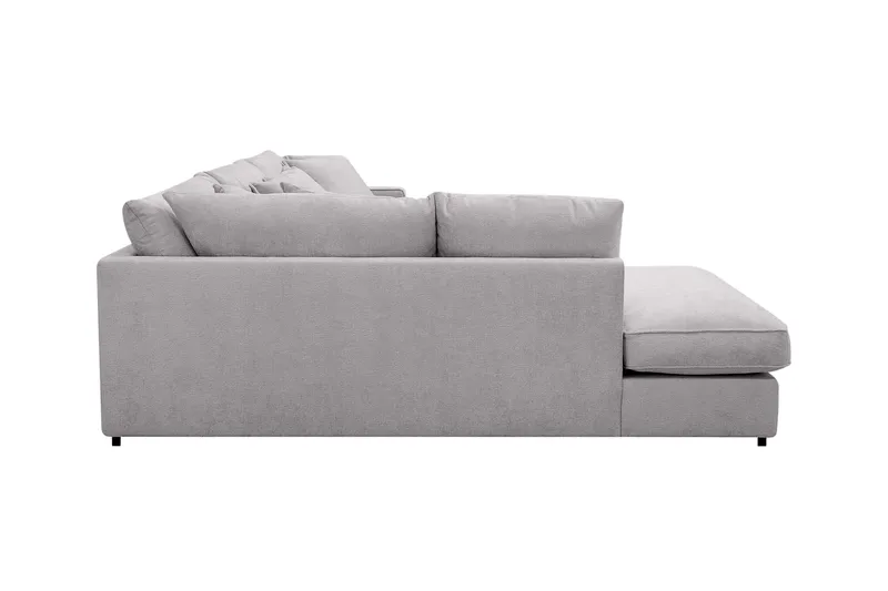 Rossita Lyx 4-sits Vänstervänd L-formad Extra Djup Schäslongsoffa i Chenille - Grå Chenille - Möbler - Soffa - Divansoffor & schäslongsoffa