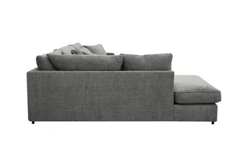 Rossita Lyx 4-sits Vänstervänd L-formad Extra Djup Schäslongsoffa i Chenille - Grå Chenille - Möbler - Soffa - Divansoffor & schäslongsoffa