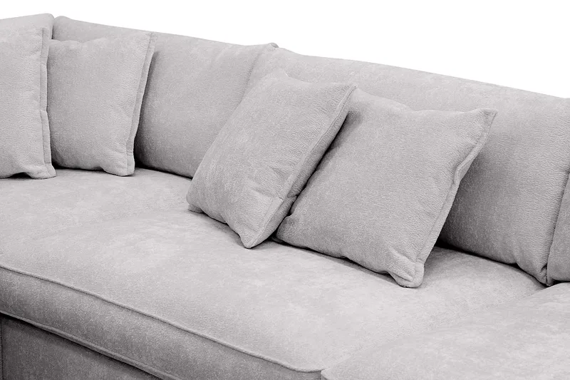 Rossita Lyx 4-sits Vänstervänd L-formad Extra Djup Schäslongsoffa i Chenille - Grå Chenille - Möbler - Soffa - Divansoffor & schäslongsoffa