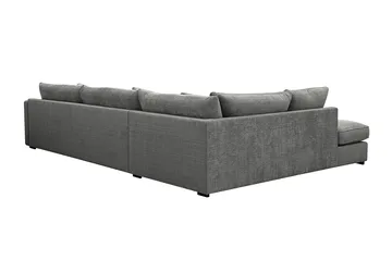 Rossita Lyx 4-sits Vänstervänd L-formad Extra Djup Schäslongsoffa i Chenille - Grå Chenille - Möbler - Soffa - Divansoffor & schäslongsoffa