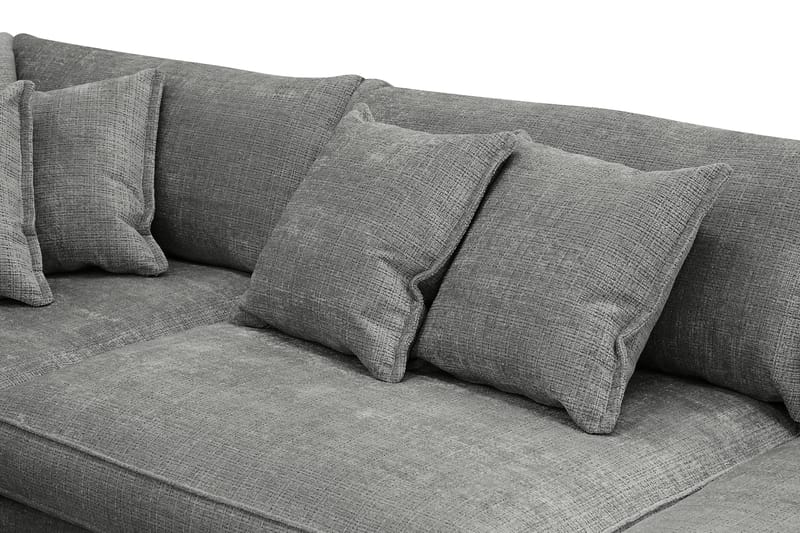Rossita Lyx 4-sits Vänstervänd L-formad Extra Djup Schäslongsoffa i Chenille - Grå Chenille - Möbler - Soffa - Divansoffor & schäslongsoffa