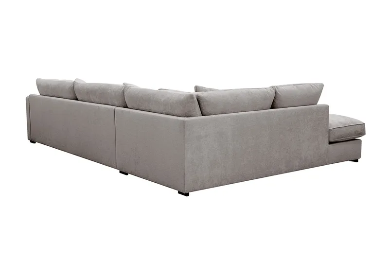 Rossita Lyx 4-sits Vänstervänd L-formad Extra Djup Schäslongsoffa i Chenille - Grå/Brun Chenille - Möbler - Soffa - Divansoffor & schäslongsoffa