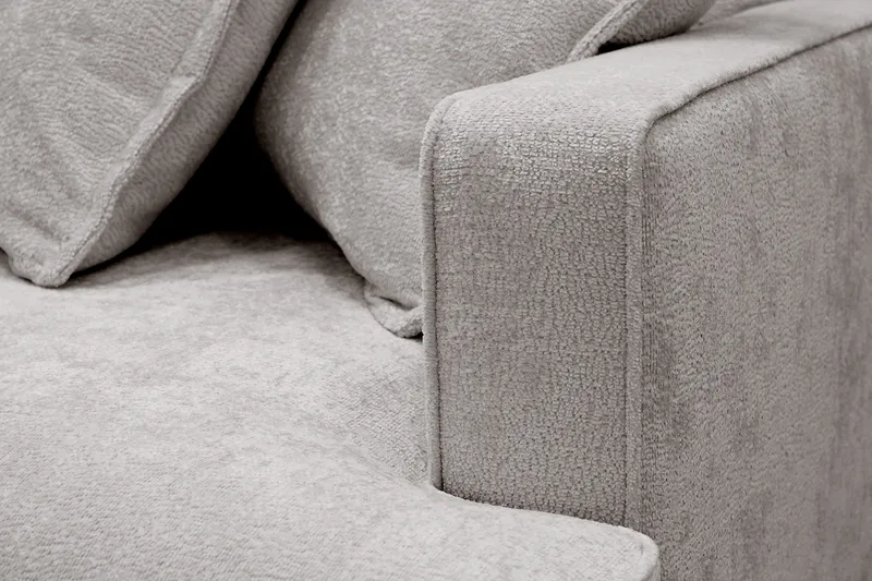 Rossita Lyx 4-sits Vänstervänd L-formad Extra Djup Schäslongsoffa i Chenille - Grå/Brun Chenille - Möbler - Soffa - Divansoffor & schäslongsoffa