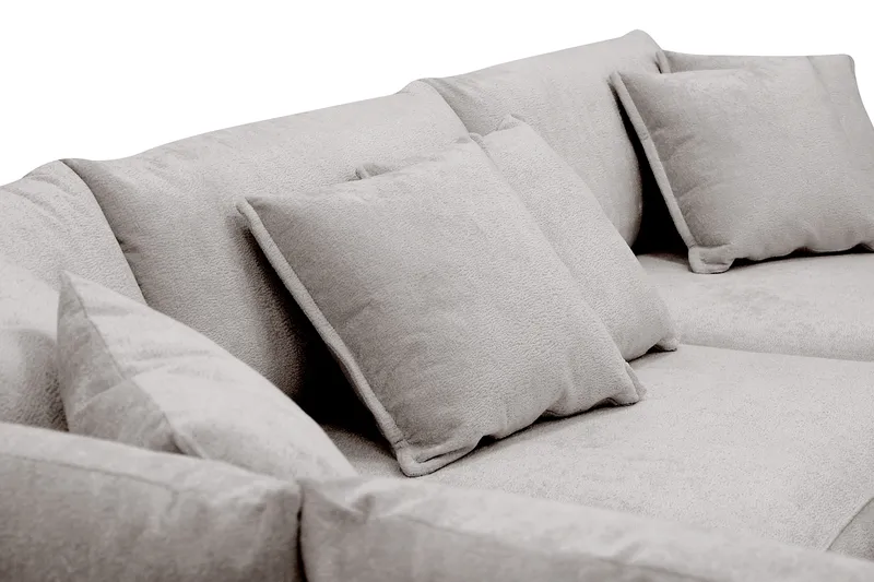 Rossita Lyx 4-sits Vänstervänd L-formad Extra Djup Schäslongsoffa i Chenille - Grå/Brun Chenille - Möbler - Soffa - Divansoffor & schäslongsoffa