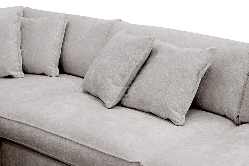 Rossita Lyx 4-sits Vänstervänd L-formad Extra Djup Schäslongsoffa i Chenille - Grå/Brun Chenille - Möbler - Soffa - Divansoffor & schäslongsoffa