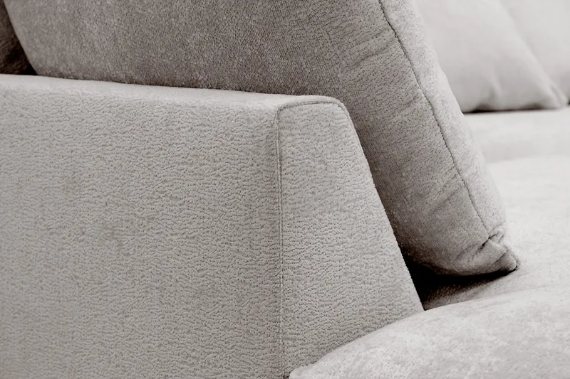Rossita Lyx 4-sits Vänstervänd L-formad Extra Djup Schäslongsoffa i Chenille - Grå/Brun Chenille - Möbler - Soffa - Divansoffor & schäslongsoffa