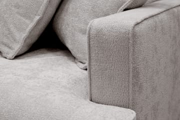 Rossita Lyx 4-sits Vänstervänd L-formad Extra Djup Schäslongsoffa i Chenille - Trenza 08, Grå/Brun Chenille - Möbler - Soffa - Divansoffor & schäslongsoffa