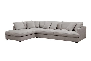 Rossita Lyx 4-sits Vänstervänd L-formad Extra Djup Schäslongsoffa i Chenille - Trenza 08, Grå/Brun Chenille - Möbler - Soffa - Divansoffor & schäslongsoffa