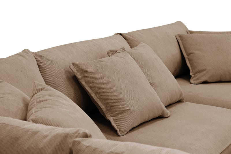 Rossita Lyx 4-sits Vänstervänd L-formad Extra Djup Schäslongsoffa i Manchester - Brun Manchester - Möbler - Soffa - Divansoffor & schäslongsoffa