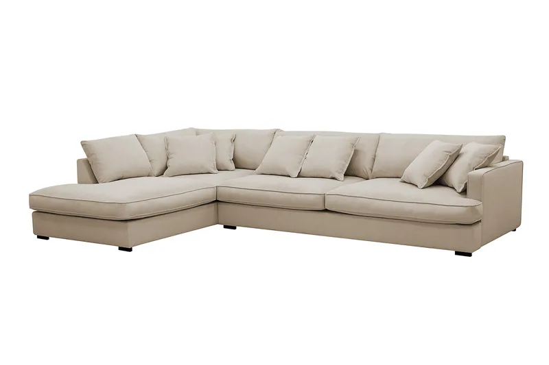 Rossita Lyx 4-sits Vänstervänd L-formad Extra Djup Schäslongsoffa i Manchester - Greige Manchester - Möbler - Soffa - Divansoffor & schäslongsoffa
