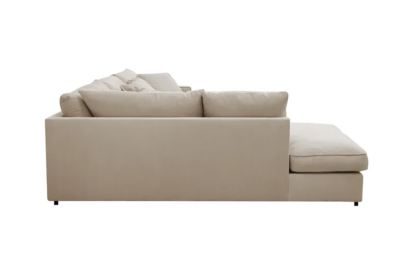 Rossita Lyx 4-sits Vänstervänd L-formad Extra Djup Schäslongsoffa i Manchester - Greige Manchester - Möbler - Soffa - Divansoffor & schäslongsoffa