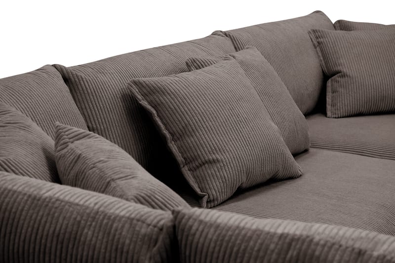 Rossita Lyx 4-sits Vänstervänd L-formad Extra Djup Schäslongsoffa i Manchester - Mörkgrå Manchester - Möbler - Soffa - Divansoffor & schäslongsoffa