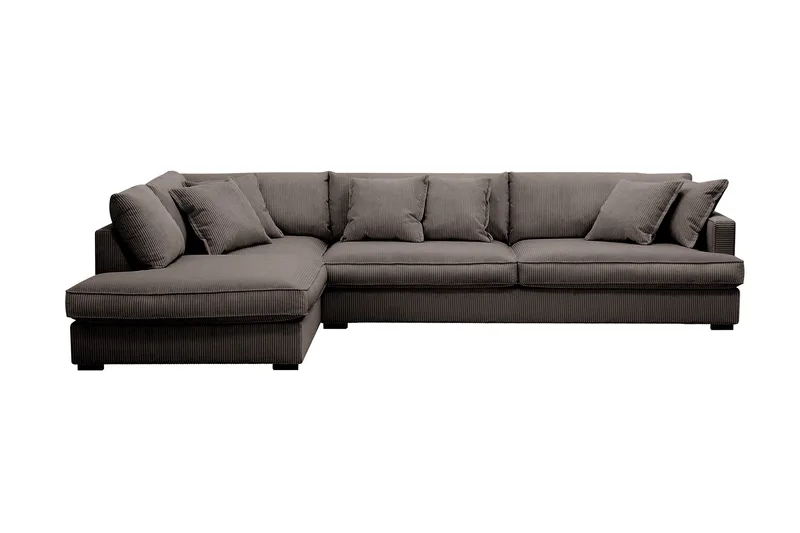 Rossita Lyx 4-sits Vänstervänd L-formad Extra Djup Schäslongsoffa i Manchester - Mörkgrå Manchester - Möbler - Soffa - Divansoffor & schäslongsoffa