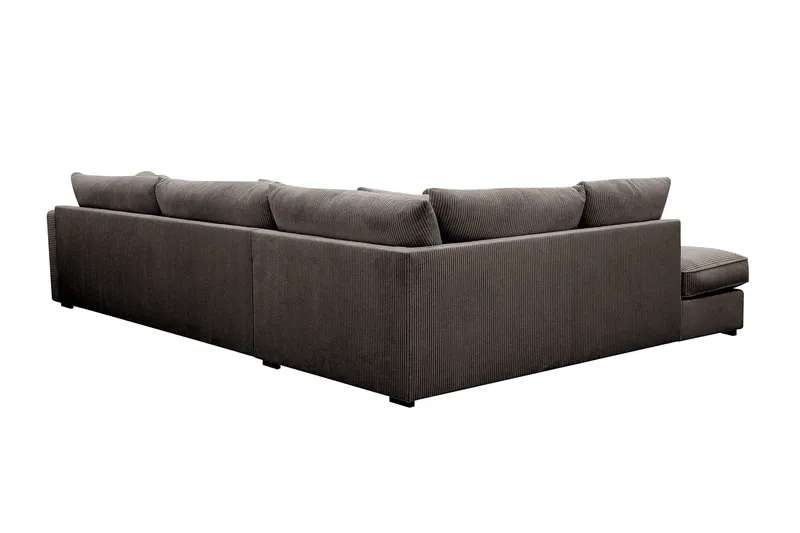 Rossita Lyx 4-sits Vänstervänd L-formad Extra Djup Schäslongsoffa i Manchester - Mörkgrå Manchester - Möbler - Soffa - Divansoffor & schäslongsoffa