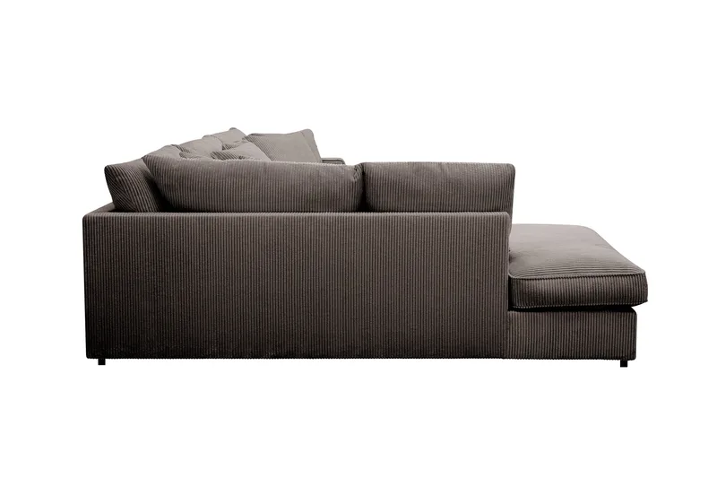 Rossita Lyx 4-sits Vänstervänd L-formad Extra Djup Schäslongsoffa i Manchester - Mörkgrå Manchester - Möbler - Soffa - Divansoffor & schäslongsoffa