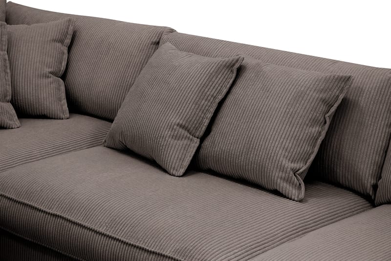 Rossita Lyx 4-sits Vänstervänd L-formad Extra Djup Schäslongsoffa i Manchester - Mörkgrå Manchester - Möbler - Soffa - Divansoffor & schäslongsoffa