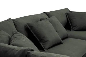 Rossita Lyx 4-sits Vänstervänd L-formad Extra Djup Schäslongsoffa i Manchester - Mörkgrön Manchester - Möbler - Soffa - Divansoffor & schäslongsoffa