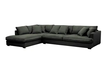 Rossita Lyx 4-sits Vänstervänd L-formad Extra Djup Schäslongsoffa i Manchester - Mörkgrön Manchester - Möbler - Soffa - Divansoffor & schäslongsoffa