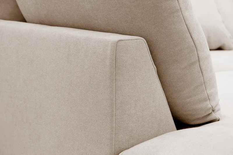 Rossita Lyx 4-sits Vänstervänd L-formad Extra Djup Schäslongsoffa i Tyg - Beige Tyg - Möbler - Soffa - Divansoffor & schäslongsoffa