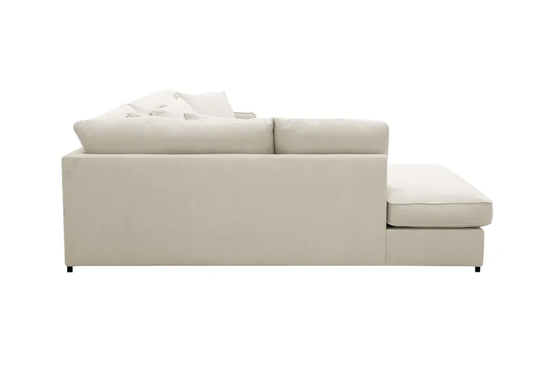 Rossita Lyx 4-sits Vänstervänd L-formad Extra Djup Schäslongsoffa i Tyg - Beige Tyg - Möbler - Soffa - Divansoffor & schäslongsoffa