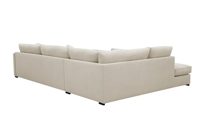 Rossita Lyx 4-sits Vänstervänd L-formad Extra Djup Schäslongsoffa i Tyg - Beige Tyg - Möbler - Soffa - Divansoffor & schäslongsoffa