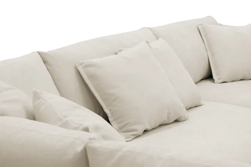 Rossita Lyx 4-sits Vänstervänd L-formad Extra Djup Schäslongsoffa i Tyg - Beige Tyg - Möbler - Soffa - Divansoffor & schäslongsoffa