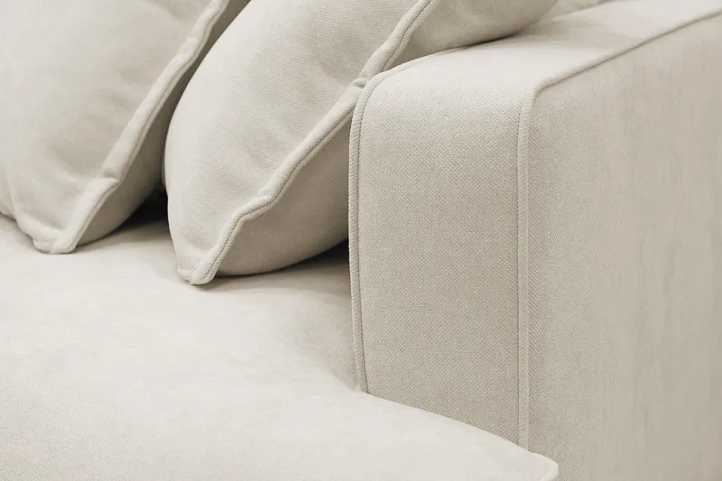 Rossita Lyx 4-sits Vänstervänd L-formad Extra Djup Schäslongsoffa i Tyg - Beige Tyg - Möbler - Soffa - Divansoffor & schäslongsoffa