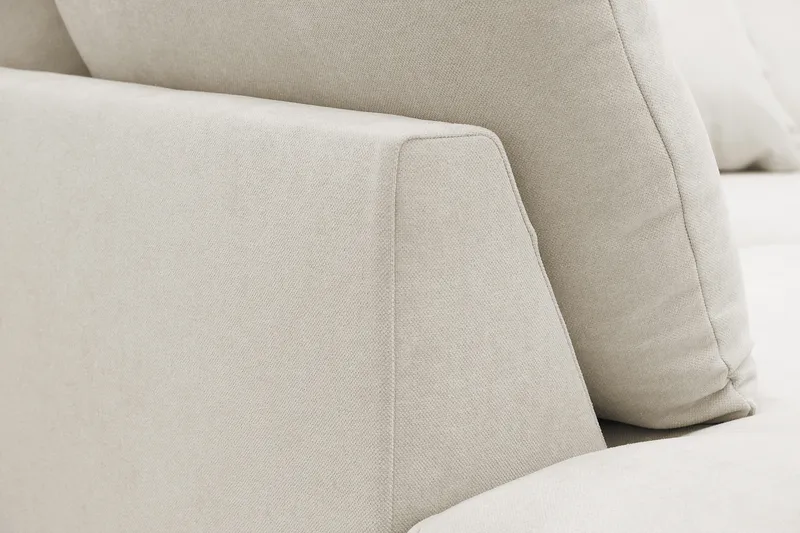 Rossita Lyx 4-sits Vänstervänd L-formad Extra Djup Schäslongsoffa i Tyg - Beige Tyg - Möbler - Soffa - Divansoffor & schäslongsoffa
