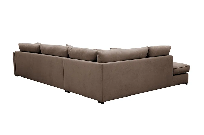 Rossita Lyx 4-sits Vänstervänd L-formad Extra Djup Schäslongsoffa i Tyg - Brun Tyg - Möbler - Soffa - Divansoffor & schäslongsoffa