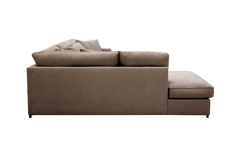 Rossita Lyx 4-sits Vänstervänd L-formad Extra Djup Schäslongsoffa i Tyg - Brun Tyg - Möbler - Soffa - Divansoffor & schäslongsoffa